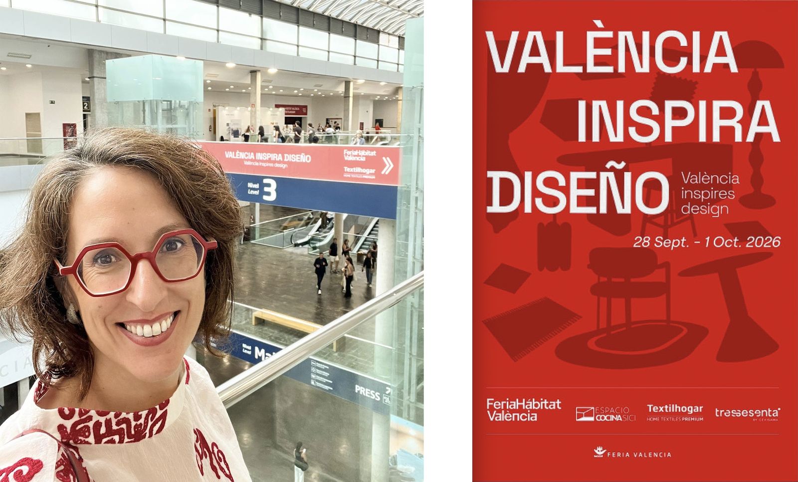 Raquel en Feria Habitat Valencia 2026 y el cartel de la edición 2026.  